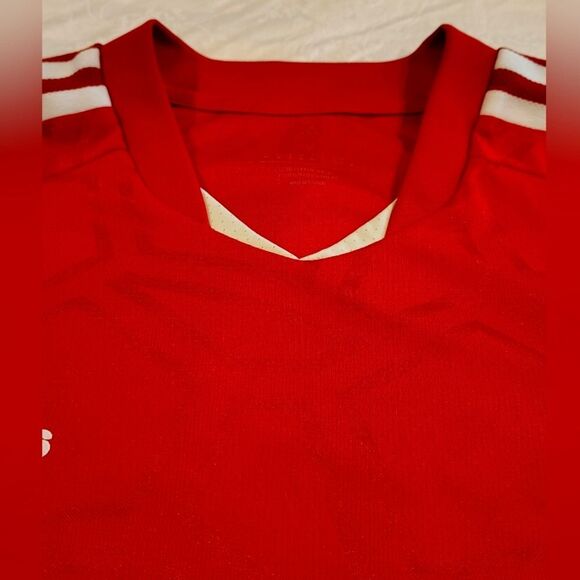 Adidas Men's Bold Red Soccer Jersey Sports Sz Medium - Picture 10 of 14